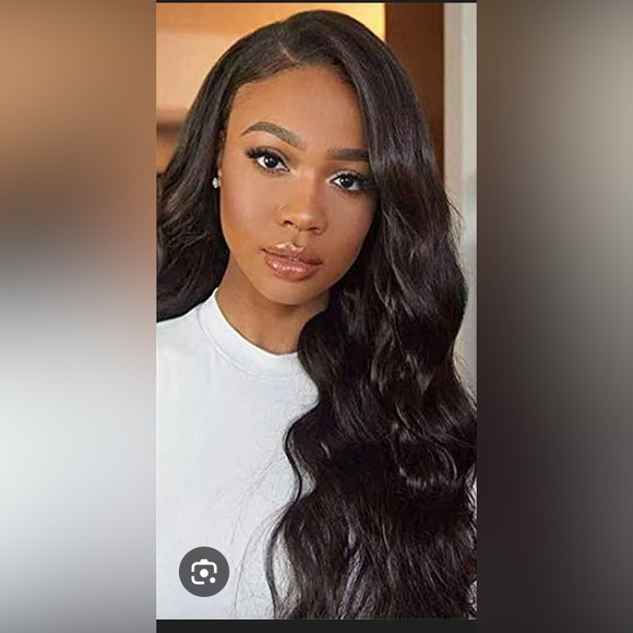 Elegant Black Brown Wavy Hair Wig 26 inch 13x4 free parting wig - Picture 2 of 11